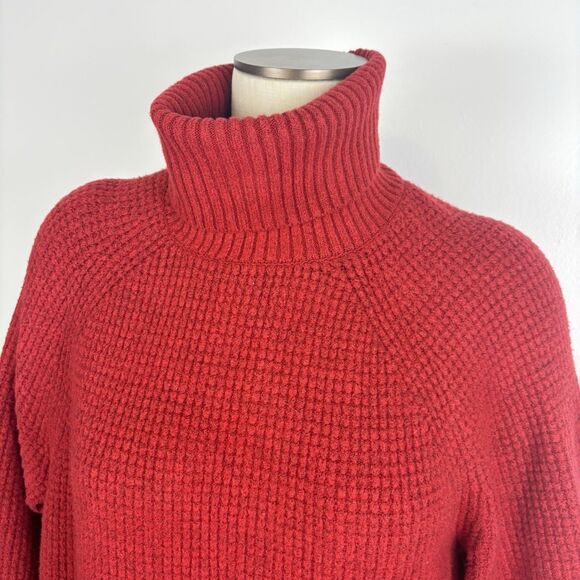 LL Bean Women's SuperSoft Waffle Sweater Turtleneck Rustic Red Size XL - Picture 5 of 10